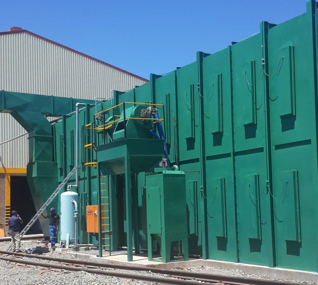 Train blasting booth exterior - under construction